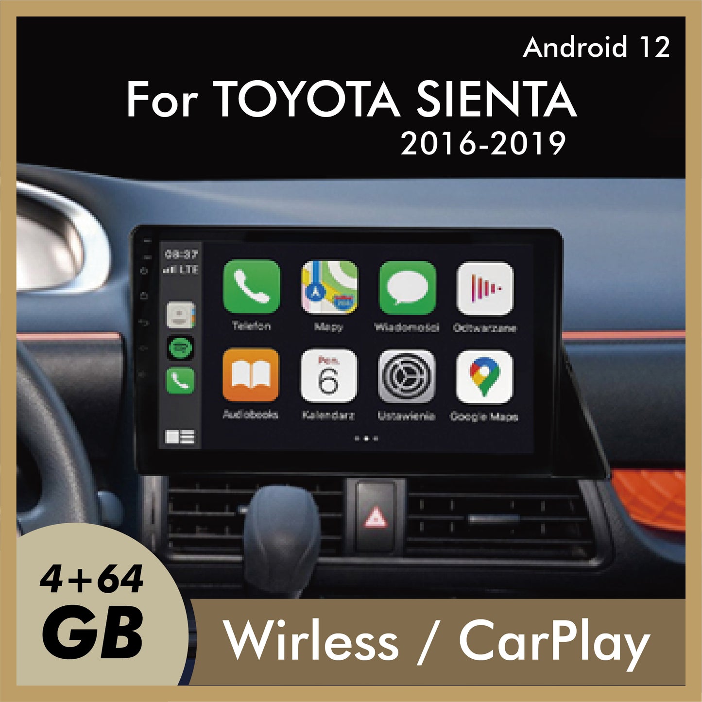 TOYOTA SIENTA 10吋安卓機|16~19年汽車影音車機 (內附Carplay)