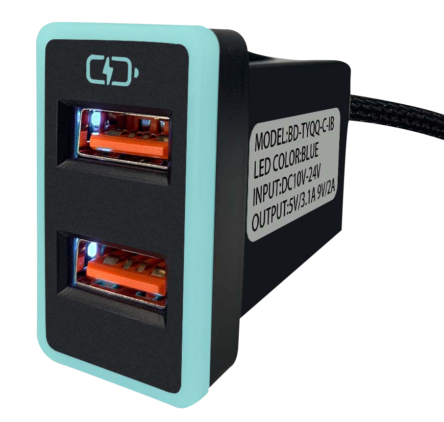 豐田TOYOTA 大型款3.0快充 USB雙孔車充「免挖孔」