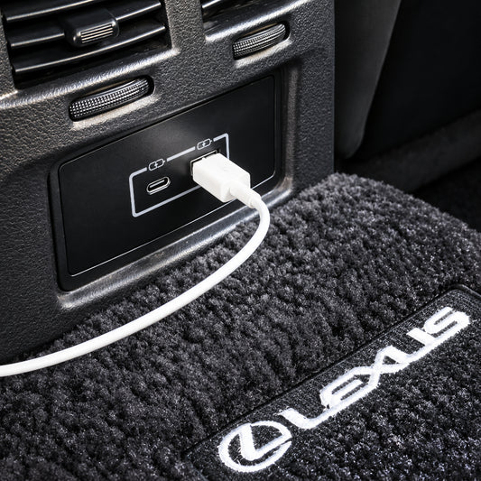 Lexus凌志後排車充 USB+Type-C雙孔|3.0快充 IS/GS專用 免挖孔