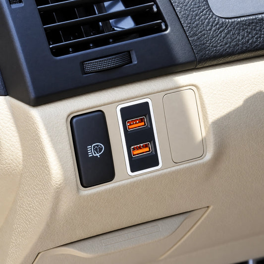 TOYOTA豐田大型車充 USB雙孔 3.0快充|免挖孔 LED氣氛燈