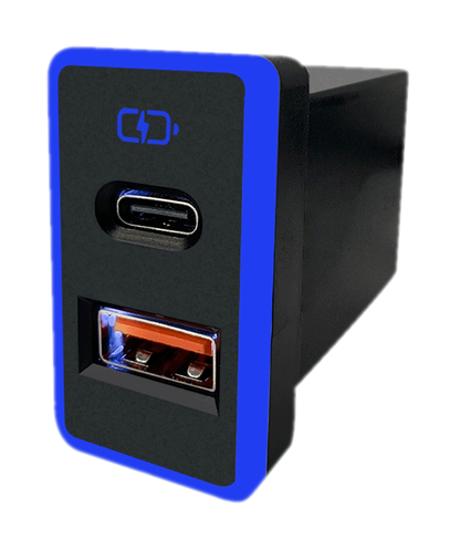 豐田TOYOTA 中型款變色燈 USB+TYPE-C雙孔3.0快充「免挖孔」