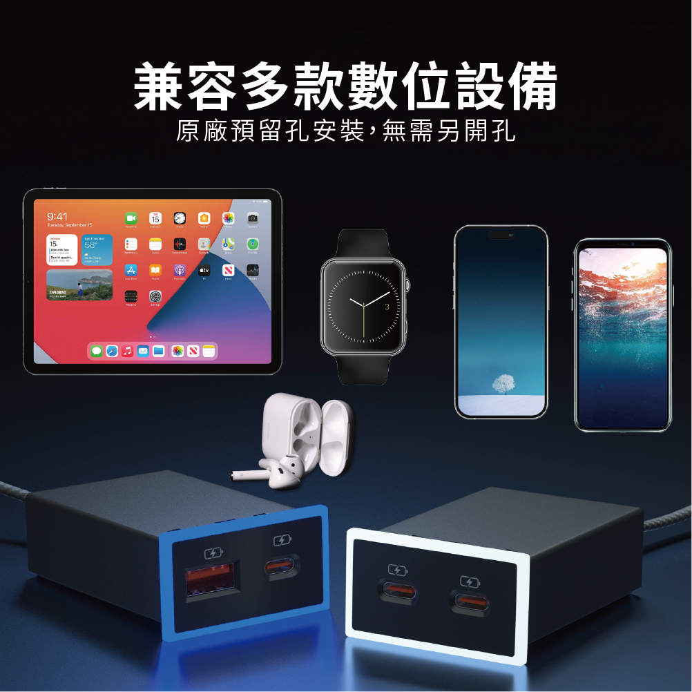 RAV4 CAMRY SIENNA LEXUS 3.0快充 Type-C+USB雙孔車充「免挖孔」