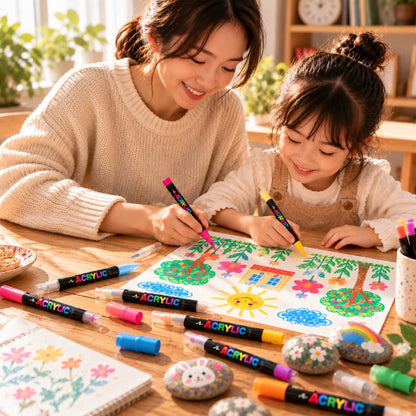 120色 直液式丙烯馬克筆｜DIY彩繪筆・親子創作・石頭彩繪・木頭玻璃皆可使用