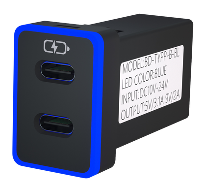 豐田TOYOTA 中型款3.0快充 TYPE-C雙孔車充「免挖孔」