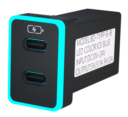 豐田TOYOTA 中型款3.0快充 TYPE-C雙孔車充「免挖孔」