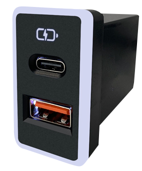 豐田TOYOTA 中型款變色燈 USB+TYPE-C雙孔3.0快充「免挖孔」