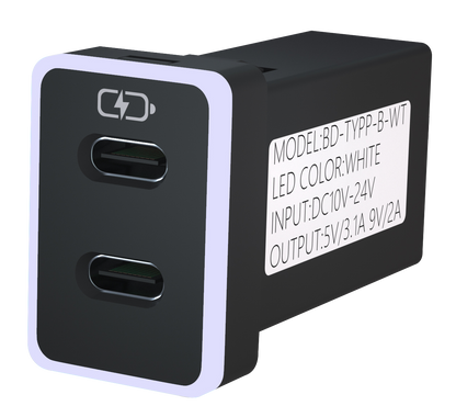 豐田TOYOTA 中型款3.0快充 TYPE-C雙孔車充「免挖孔」