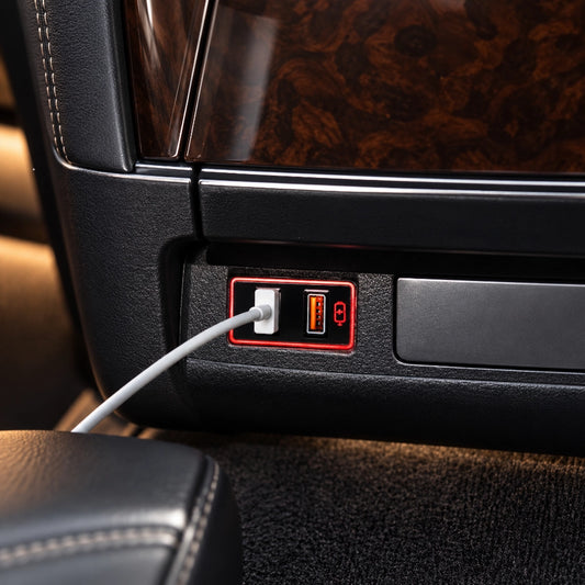 TOYOTA 中型雙 USB 車充｜變色 LED 快充