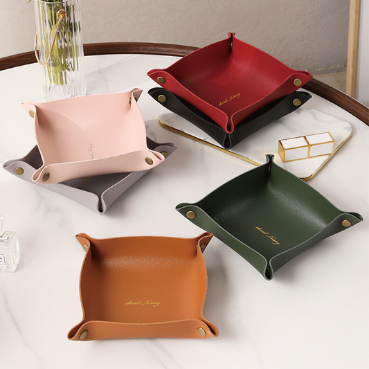 北歐風方盤皮革收納盒