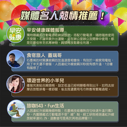 石墨烯肩頸熱敷墊 遠紅外線披肩 | 三段溫控熱敷帶 舒緩酸痛 背部理療 | Carster 私推好物