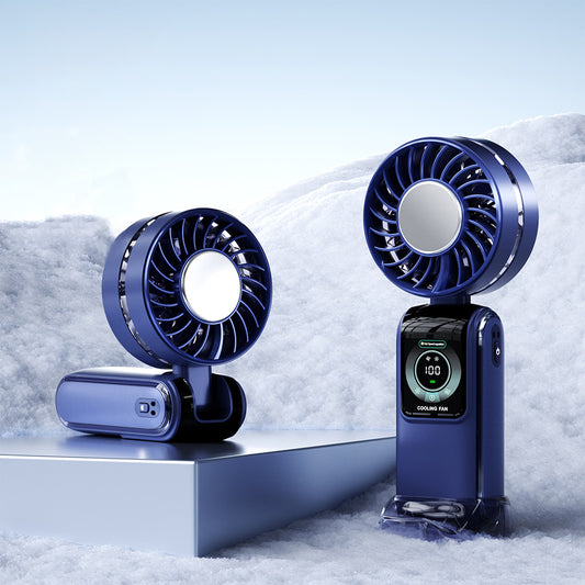 手持風扇 摘疊製冷風扇 | 100檔風速 掛脘風扇 冰敷功能 碧穹藍 | Carster 私推好物