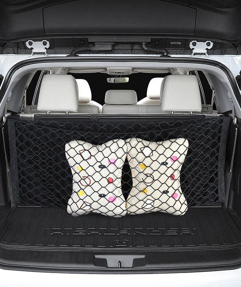 固定ネット付き高弾性車用収納ネット、非破壊設置