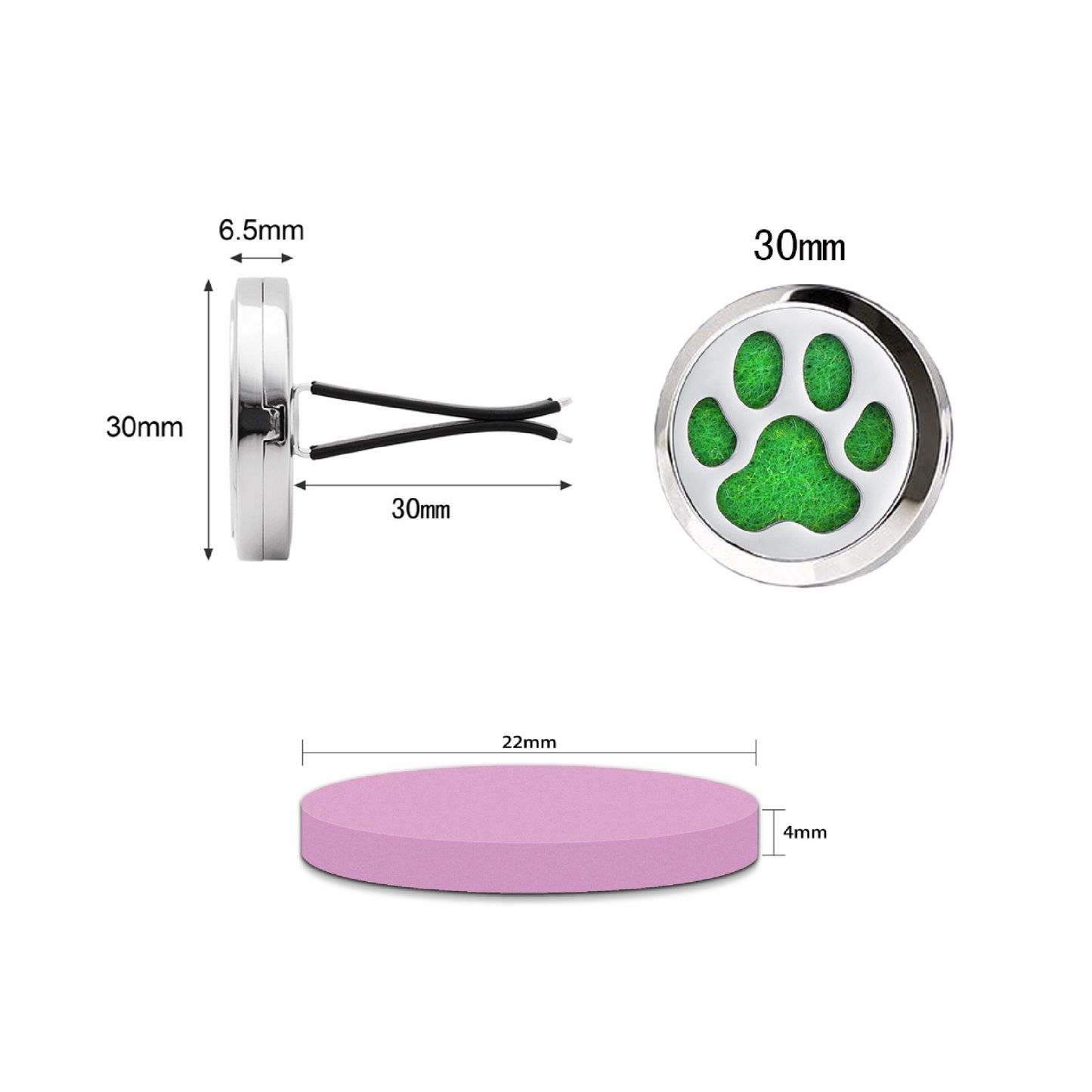 香り付きパフュームクリップ [1箱にクリップ2個 + コットンパッド7枚]