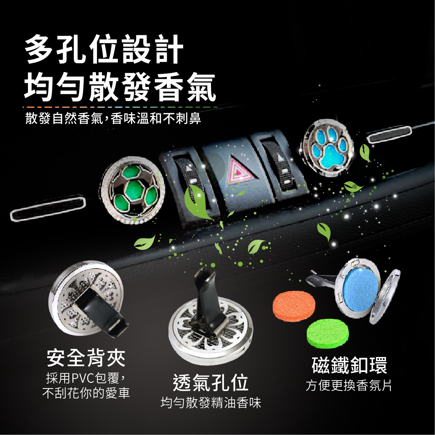 香り付きパフュームクリップ [1箱にクリップ2個 + コットンパッド7枚]