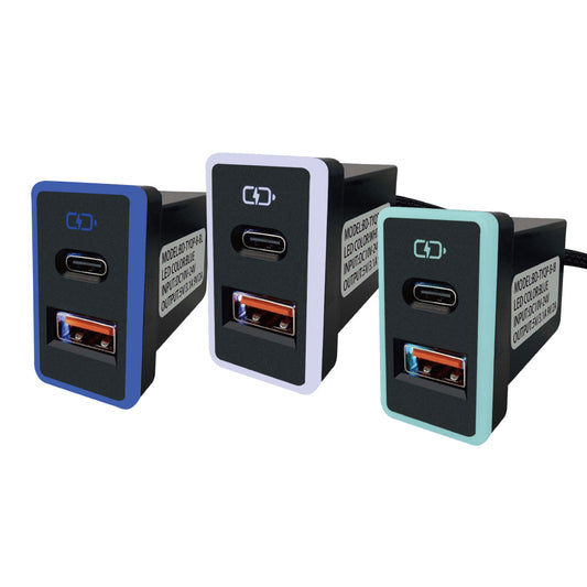 TOYOTA豐田大型車充 USB+Type-C雙孔 3.0快充 | 免挖孔安裝 | Carster 私推好物