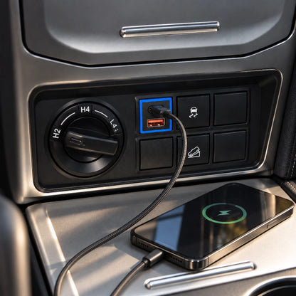 TOYOTA 小型雙孔車充｜Type-C＋USB QC3.0 快充｜22.6mm 免挖孔安裝 | Carster 私推好物
