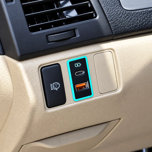 TOYOTA豐田大型車充 USB+Type-C雙孔 3.0快充｜免挖孔安裝